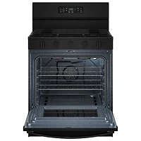Whirlpool 30" 5.0 Cu. Ft. Free-Standing 5-Burner Self-Clean Gas Air Fry Range (WFGS5730SB) - Black
