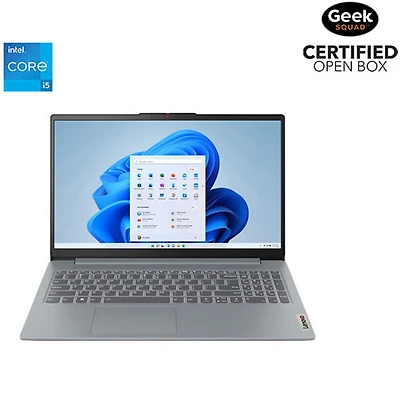 Boîte ouverte - Portable de 15,6 po IdeaPad Slim 3i de Lenovo - Gris arctique (Core i5-1335U d'Intel/RAM 16 Go/SSD 512 Go/Windows 11)