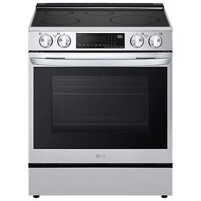 Open Box - LG 30" 6.3 Cu Ft True Convection Slide-In Smart Induction Air Fry Range (LSIL6334F) - Print Proof Stainless - Scratch & Dent