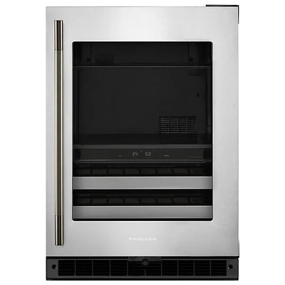 KitchenAid 4.89 Cu. Ft. Freestanding Bar Fridge (KUBR524SSB) - Black Cabinet/Stainless Doors