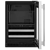 KitchenAid 4.89 Cu. Ft. Freestanding Bar Fridge (KUBR524SSB) - Black Cabinet/Stainless Doors