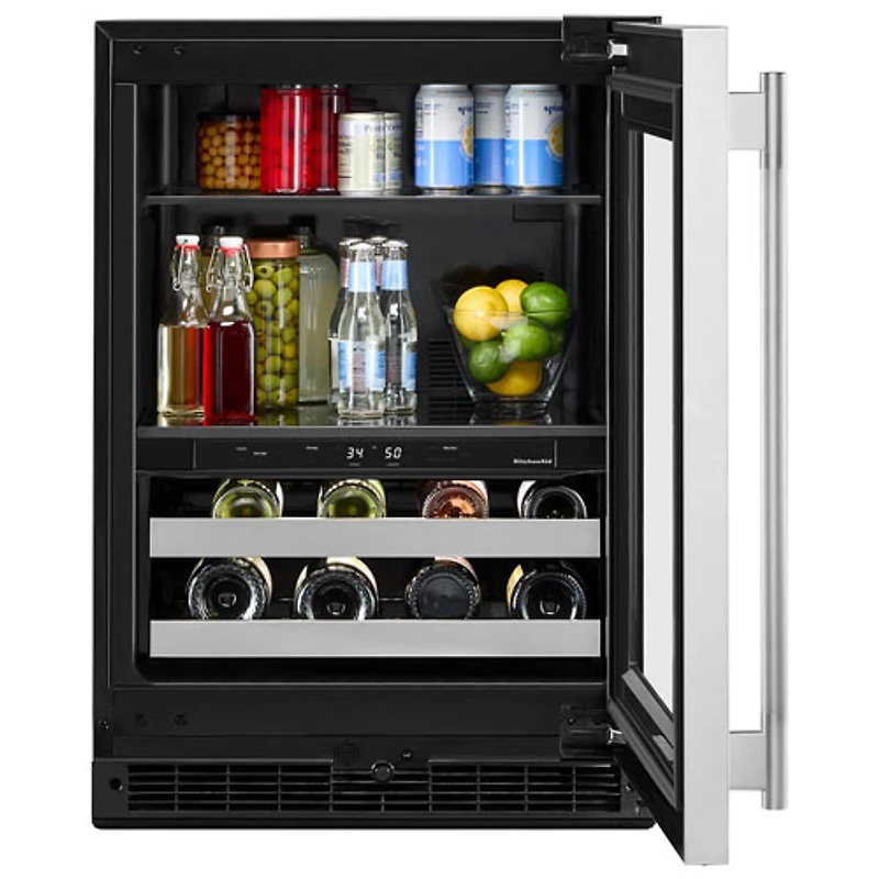 KitchenAid 4.89 Cu. Ft. Freestanding Bar Fridge (KUBR524SSB) - Black Cabinet/Stainless Doors