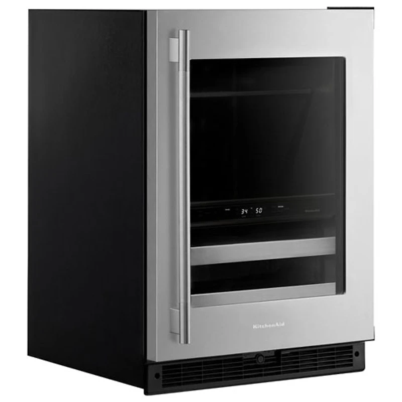 KitchenAid 4.89 Cu. Ft. Freestanding Bar Fridge (KUBR524SSB) - Black Cabinet/Stainless Doors