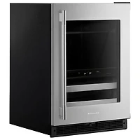 KitchenAid 4.89 Cu. Ft. Freestanding Bar Fridge (KUBR524SSB) - Black Cabinet/Stainless Doors