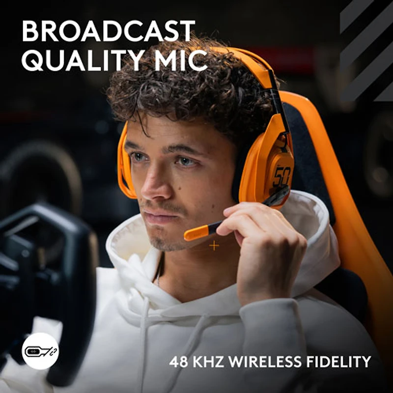 Logitech G A50X LIGHTSPEED McLaren Edition Wireless Gaming Headset with Base Station - Orange - Only at Best Buy