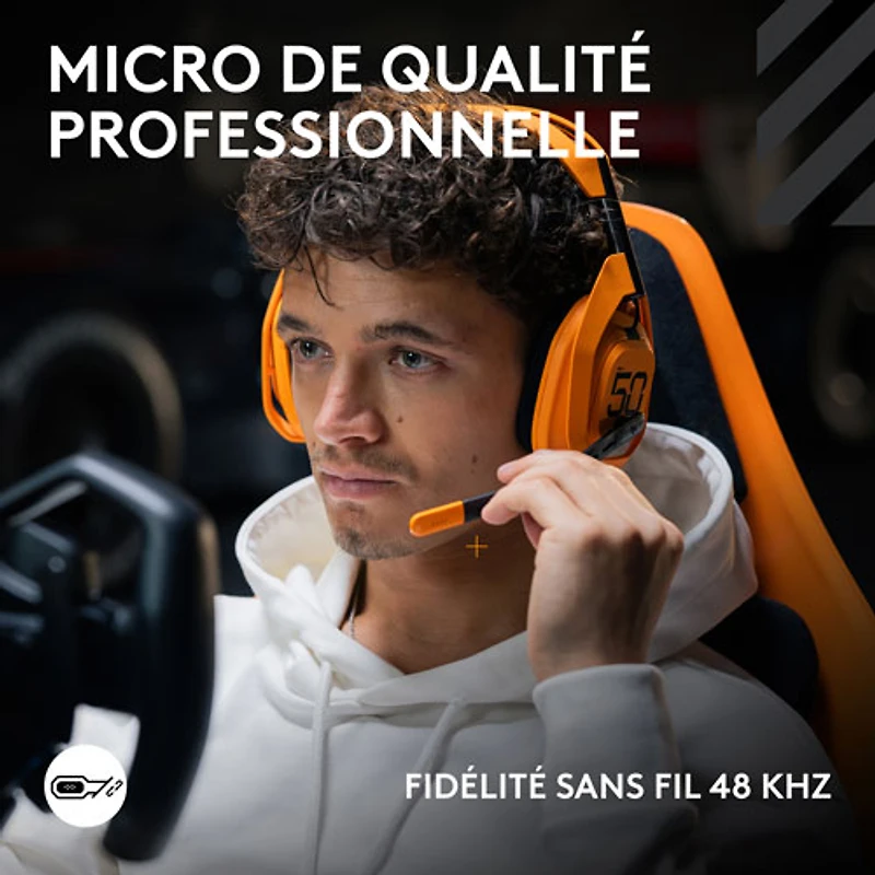 Logitech G A50X LIGHTSPEED McLaren Edition Wireless Gaming Headset with Base Station - Orange - Only at Best Buy