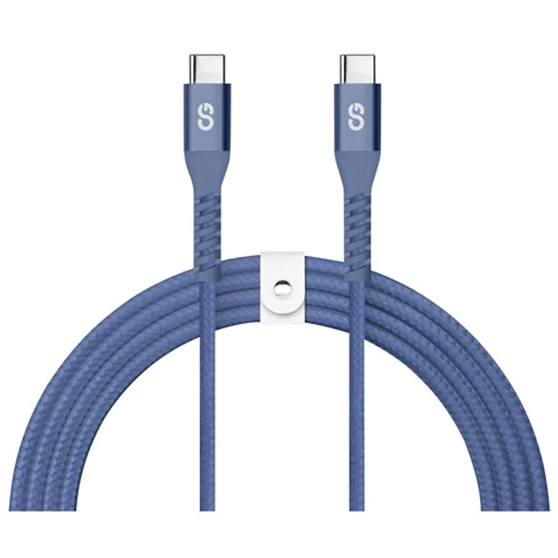 Chargeur mural USB-C GaN de 30 W Vibrance avec câble USB-C de 1,5 m de LOGiiX - Bleu minuit