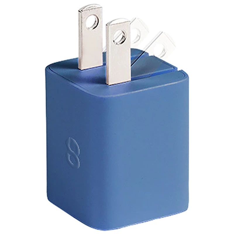 Chargeur mural USB-C GaN de 30 W Vibrance avec câble USB-C de 1,5 m de LOGiiX - Bleu minuit
