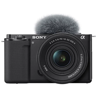 Appareil photo APS-C sans miroir à objectif interchangeable Alpha ZV-E10KB avec objectif 16-50 mm de Sony pour blogues vidéo - Noir