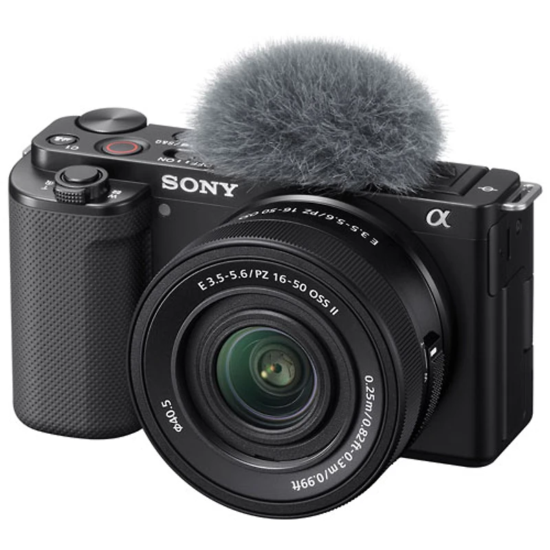 Appareil photo APS-C sans miroir à objectif interchangeable Alpha ZV-E10KB avec objectif 16-50 mm de Sony pour blogues vidéo - Noir