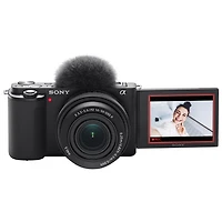 Appareil photo APS-C sans miroir à objectif interchangeable Alpha ZV-E10KB avec objectif 16-50 mm de Sony pour blogues vidéo - Noir