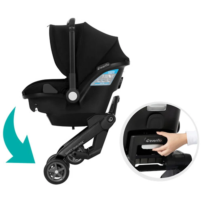 Evenflo Shyft DualRide Car Seat Stroller Combo - Beaufort Black