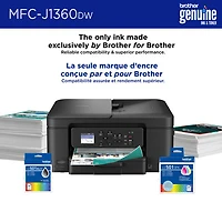 Imprimante à jet d'encre tout-en-un couleur sans fil MFC-J1360DW de Brother