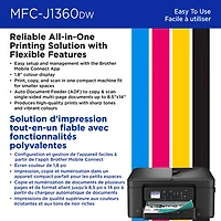 Imprimante à jet d'encre tout-en-un couleur sans fil MFC-J1360DW de Brother