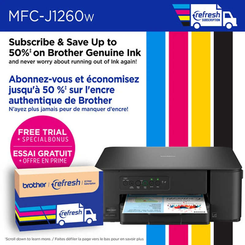 Brother MFC-J1260W Colour Wireless All-In-One Inkjet Printer