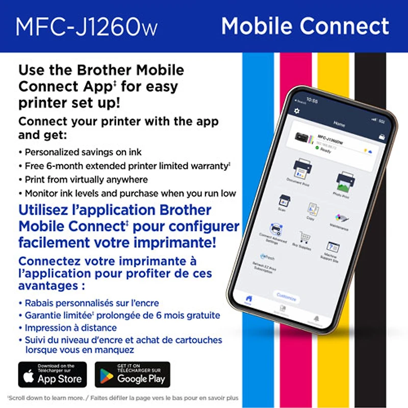 Brother MFC-J1260W Colour Wireless All-In-One Inkjet Printer