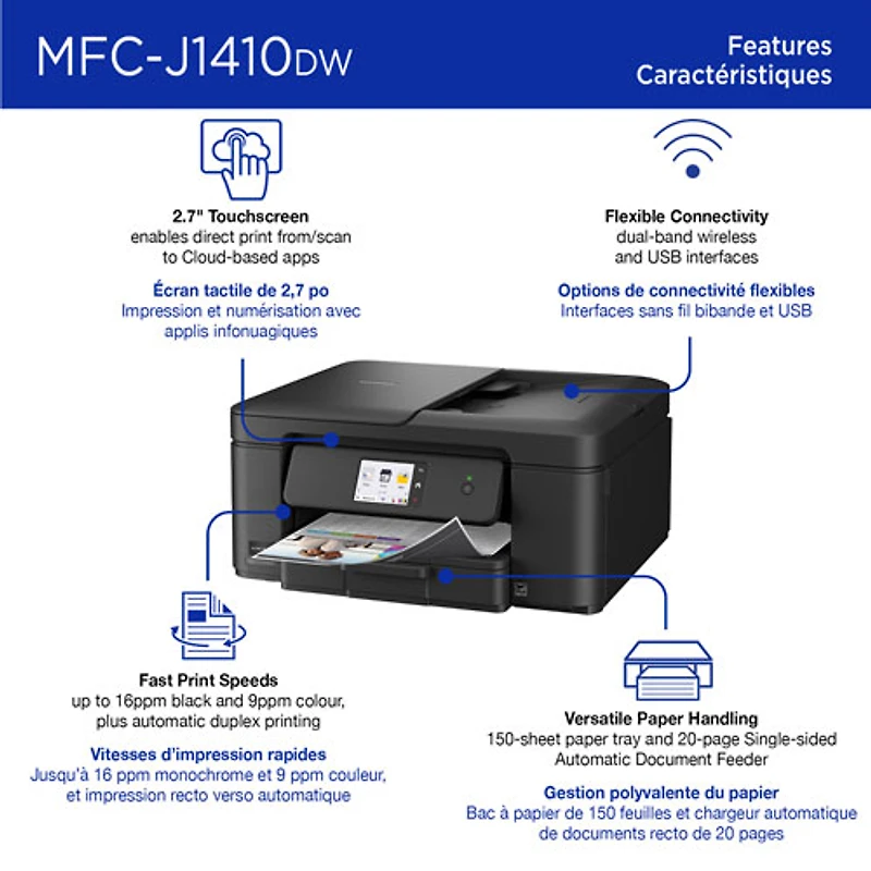 Brother MFC-J1410DW Colour Wireless All-In-One Inkjet Printer