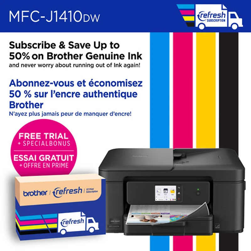 Brother MFC-J1410DW Colour Wireless All-In-One Inkjet Printer