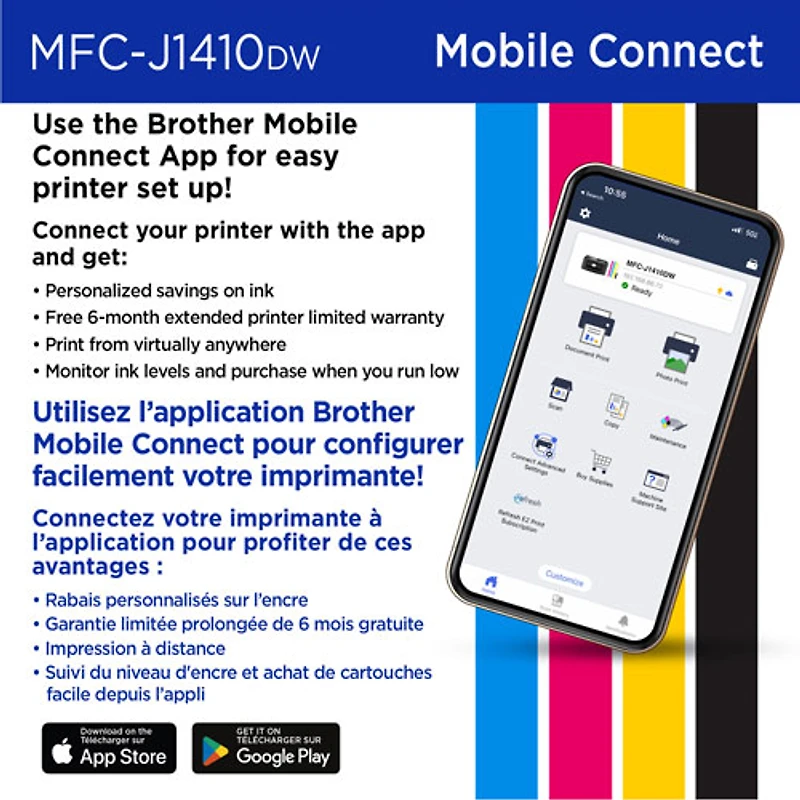 Brother MFC-J1410DW Colour Wireless All-In-One Inkjet Printer