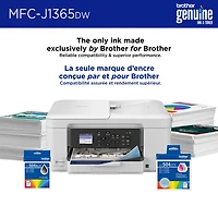 Brother MFC-J1365DW Colour Wireless All-In-One Inkjet Printer with INKvestment Tank - White