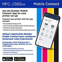 Brother MFC-J1365DW Colour Wireless All-In-One Inkjet Printer with INKvestment Tank - White