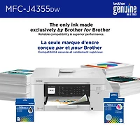 Brother MFC-J4355DW Colour Wireless All-In-One Inkjet Printer with INKvestment Tank - White