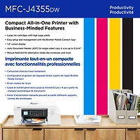 Brother MFC-J4355DW Colour Wireless All-In-One Inkjet Printer with INKvestment Tank - White