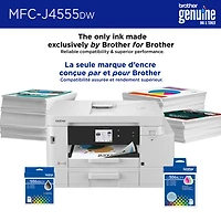 Brother MFCJ4555DW Colour Wireless All-In-One Inkjet Printer with INKvestment Tank - White