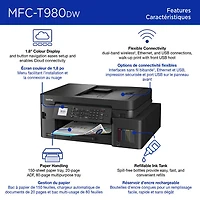 Brother MFC-T980DW Colour Wireless All-In-One Inkjet Printer with INKvestment Tank