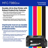Brother MFC-T980DW Colour Wireless All-In-One Inkjet Printer with INKvestment Tank
