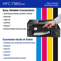 Brother MFC-T980DW Colour Wireless All-In-One Inkjet Printer with INKvestment Tank