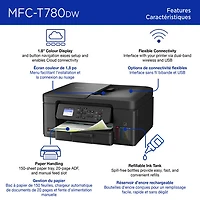 Brother MFC-T780DW Colour Wireless All-In-One Inkjet Printer with INKvestment Tank