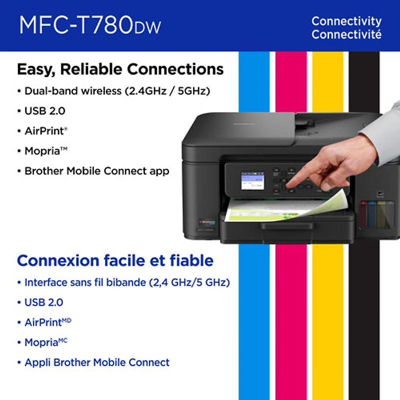 Brother MFC-T780DW Colour Wireless All-In-One Inkjet Printer with INKvestment Tank