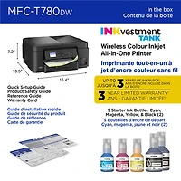 Brother MFC-T780DW Colour Wireless All-In-One Inkjet Printer with INKvestment Tank