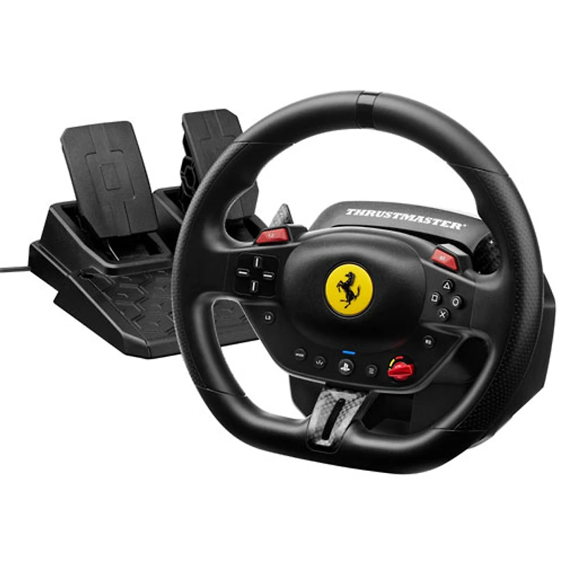 Volant de course et pédalier magnétique T98 Ferrari 296 GTB de Thrustmaster pour PS5/PS4/PC