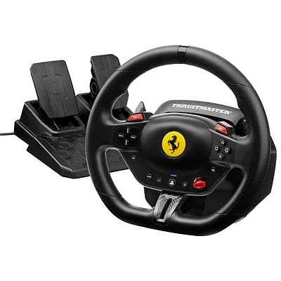 Volant de course et pédalier magnétique T98 Ferrari 296 GTB de Thrustmaster pour PS5/PS4/PC