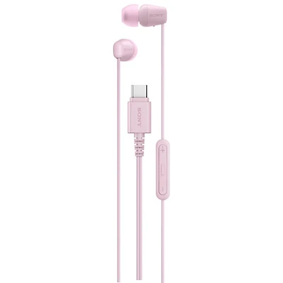 Écouteurs boutons IER-EX15C de Sony avec connecteur USB-C - Rose