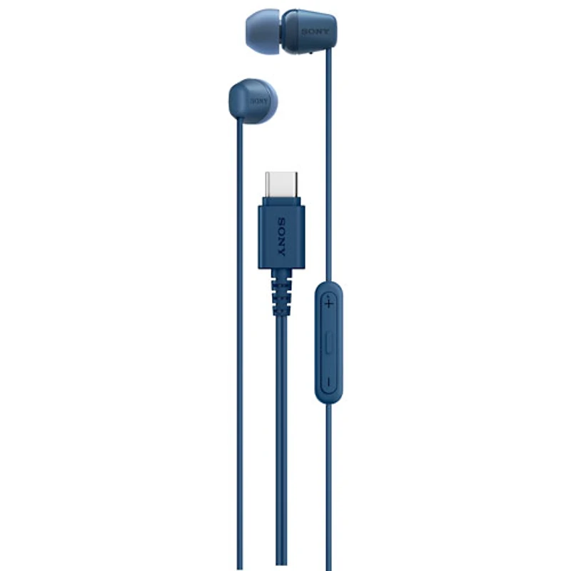 Écouteurs boutons IER-EX15C de Sony avec connecteur USB-C - Bleu