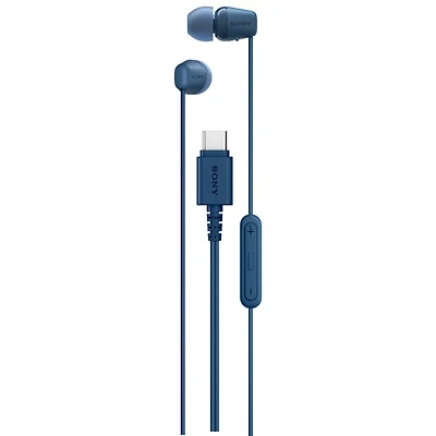 Écouteurs boutons IER-EX15C de Sony avec connecteur USB-C - Bleu