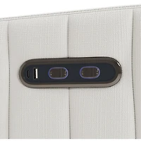 Fauteuil très grand coulissant pivotant inclinable électrique de luxe Kyoto pour chambre d'enfant de Storkcraft avec port de chargement USB - Natté ivoire