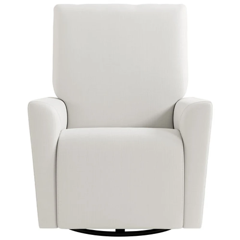Fauteuil coulissant pivotant inclinable électrique de luxe Santorini pour chambre d'enfant de Storkcraft avec port de chargement USB - Natté ivoire
