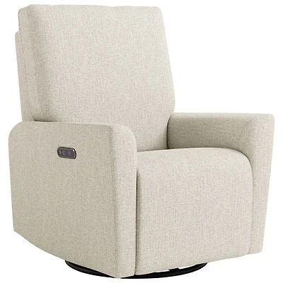 Fauteuil coulissant pivotant inclinable électrique de luxe Santorini pour chambre d'enfant de Storkcraft avec port de chargement USB - Natté dune