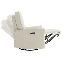 Fauteuil coulissant pivotant inclinable électrique de luxe Santorini pour chambre d'enfant de Storkcraft avec port de chargement USB - Natté dune