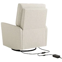 Fauteuil coulissant pivotant inclinable électrique de luxe Santorini pour chambre d'enfant de Storkcraft avec port de chargement USB - Natté dune