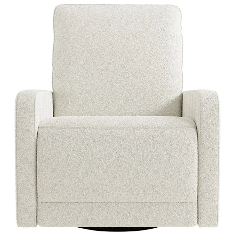Fauteuil très grand coulissant pivotant inclinable électrique de luxe Kyoto pour chambre d'enfant de Storkcraft avec port de chargement USB - Bouclé ivoire