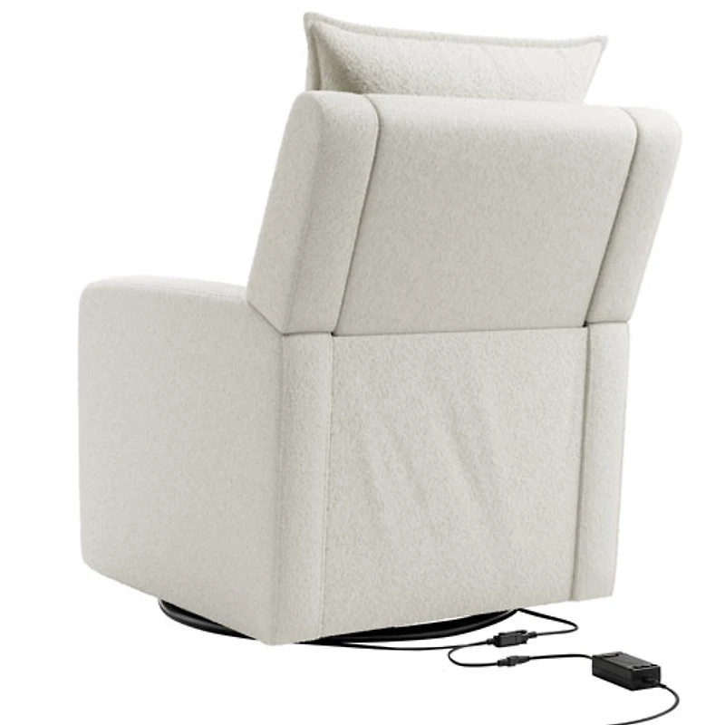 Fauteuil coulissant inclinable Timeless de Storkcraft avec port de chargement USB - Bouclé ivoire