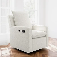 Fauteuil coulissant inclinable Timeless de Storkcraft avec port de chargement USB - Bouclé ivoire