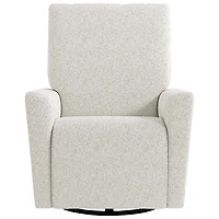 Fauteuil coulissant pivotant inclinable électrique de luxe Santorini pour chambre d'enfant de Storkcraft avec port de chargement USB - Bouclé ivoire