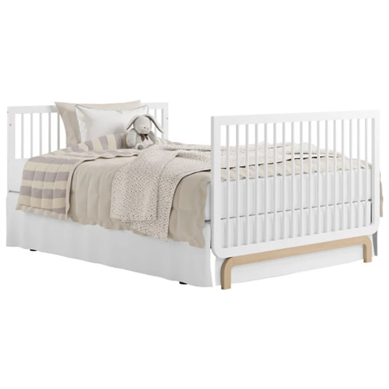 Lit de bébé convertible 5-en-1 de luxe Santorini de Storkcraft - Blanc et bois flotté