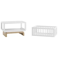 Nacelle convertible de luxe 3-en-1 Santorini de Storkcraft - Blanc et bois flotté
